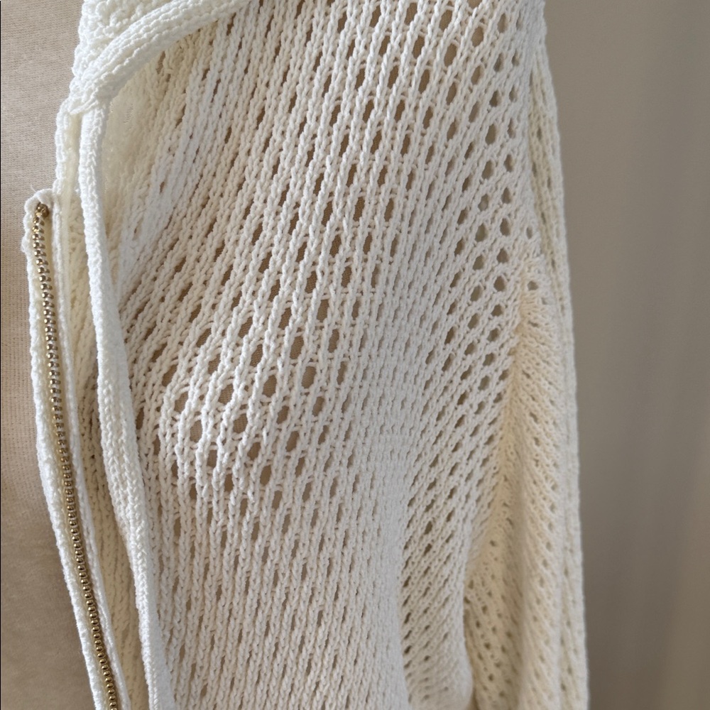 Nicole Miller White Hooded Cardigan - Picture 3 of 5